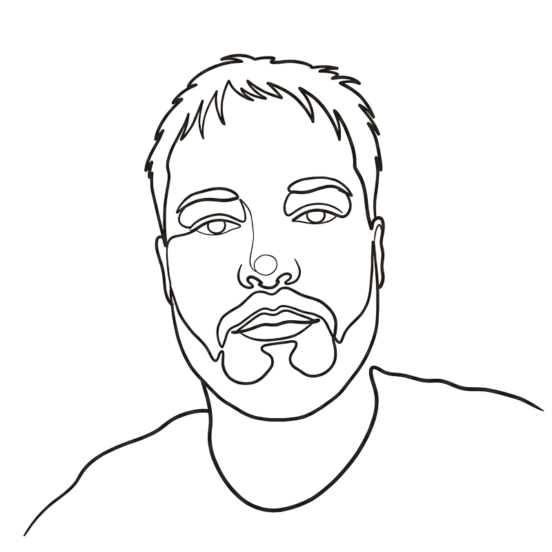 Nicolas, drawn in a single line.
